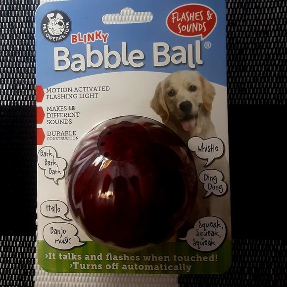 Pet Qwerks Blinky,Talking, Animal Sound Babble Ball,-Dog toy - Picture 1 of 6